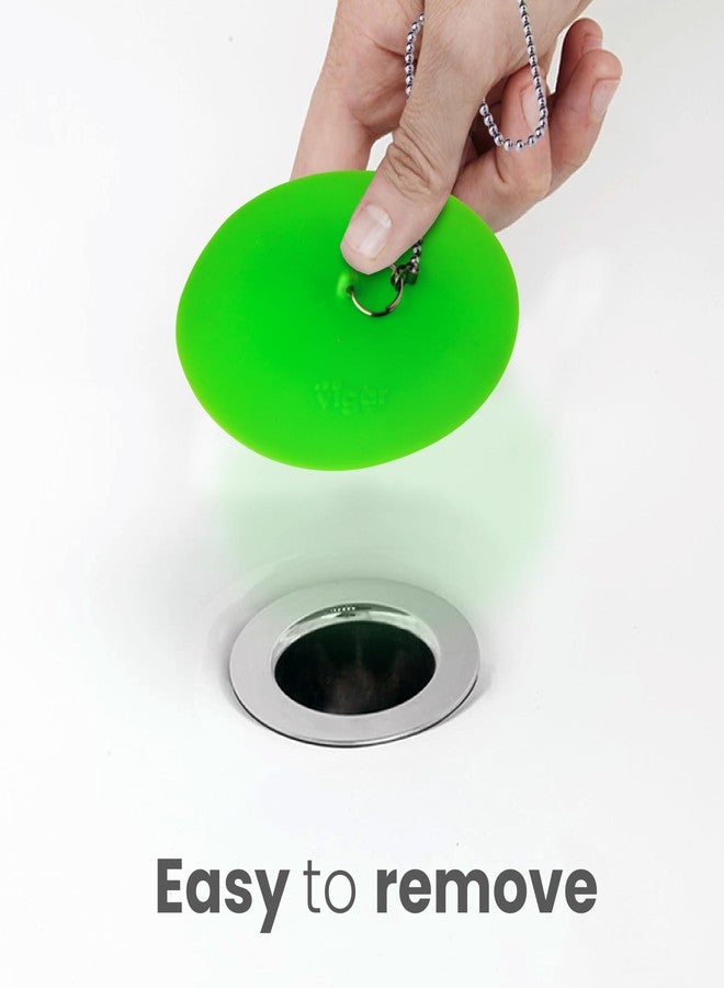 Vigar Flower Power Bathtub Drain Stopper, Tub Stopper with Chain and Daisy-shaped Floaty, 4-1/10 Inches, Perfect Bathroom Accessories, Pink, Green - Image 5