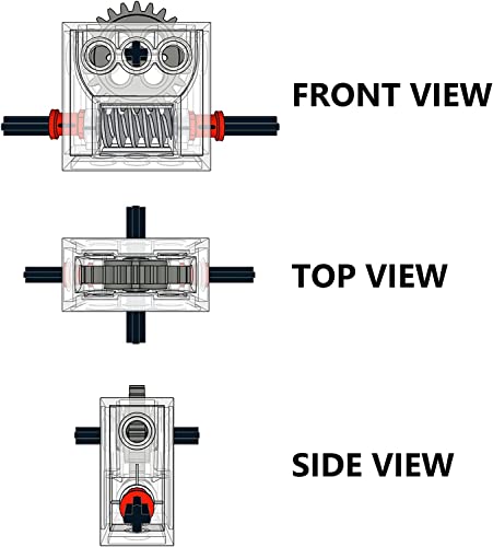 SEEMEY 5 Sets of Technical Parts Complete Gearbox Assembly Trans-Clear Wormbox Gear Motor Reducer Block Mindstorms Robotics ev3 NXT MOC Transparent Robotics Power Function Compatible with Part 6588 - Image 2
