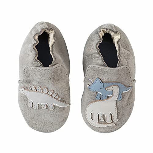 Robeez Baby Boys and Unisex Soft Soles Slip-Resistant Crib Shoes Slippers for Infant and Toddler, 0-24 Months, Ramsey, 12-18 Months - Image 1