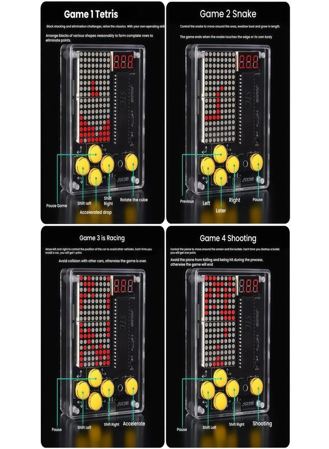 TKXEC 7 Retro Classic Pixel Game Maker DIY Soldering Project Game Console Kit Electronic Practice Solder Soldering Kit and Case, Idea for STEM Education Friends Gifts (Green) - Image 3