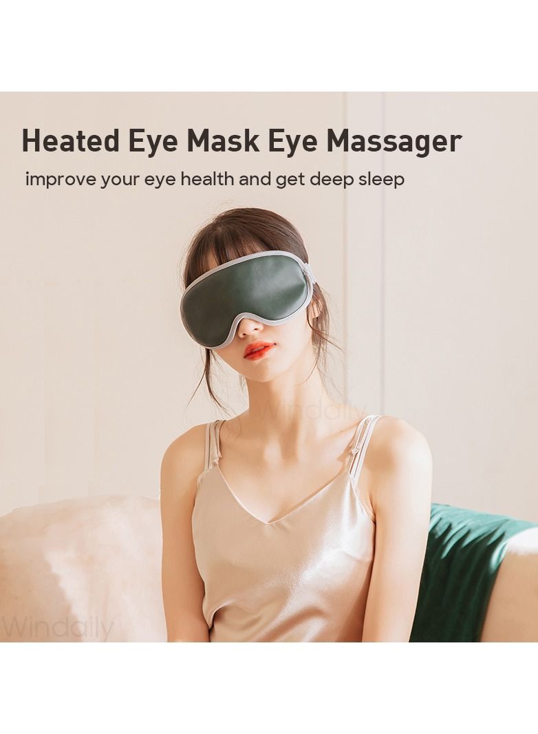 Generic Vibrating Eye Massager Heated Eye Mask 5 Modes Auto Off Rechargeable Eye Care Machine Heated Sleeping Mask with Remote Control  - Image 2
