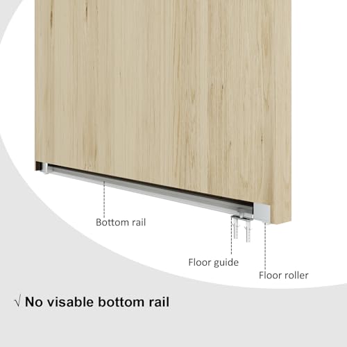 DIYHD 48" نظام باب مزلق مخفي مع آلية إغلاق ناعمة، بدون مسار أرضي، يناسب عرض الفتحة 40"~44" - Image 4