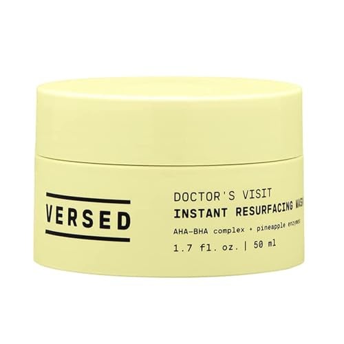 Versed Doctors Visit Instant Resurfacing Face Mask  AHA BHA and Enzyme Exfoliating Mask Helps Reduce Hyperpigmentation  Smooth and Moisturize Skin with Vitamin C  Vegan 17 fl oz