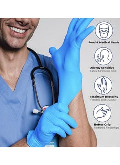 YASHFEEN 100-Piece Medical Powder-Free Nitrile Gloves, Large  - Image 3