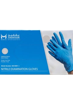 YASHFEEN 100-Piece Medical Powder-Free Nitrile Gloves, Large  - Image 1