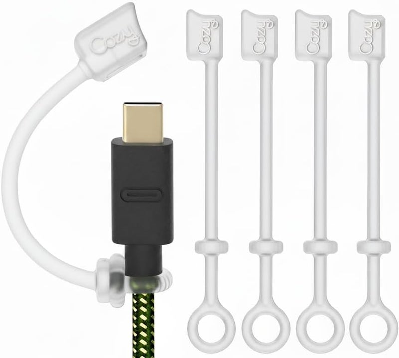 Cozy [5-Piece] USB Caps for USB C Cable - Cap/Tether Provides Dust and Oxidation Protection, Projection Adapter Cover, Protects During Travel, Portable, Designed by (Clear) - Image 1