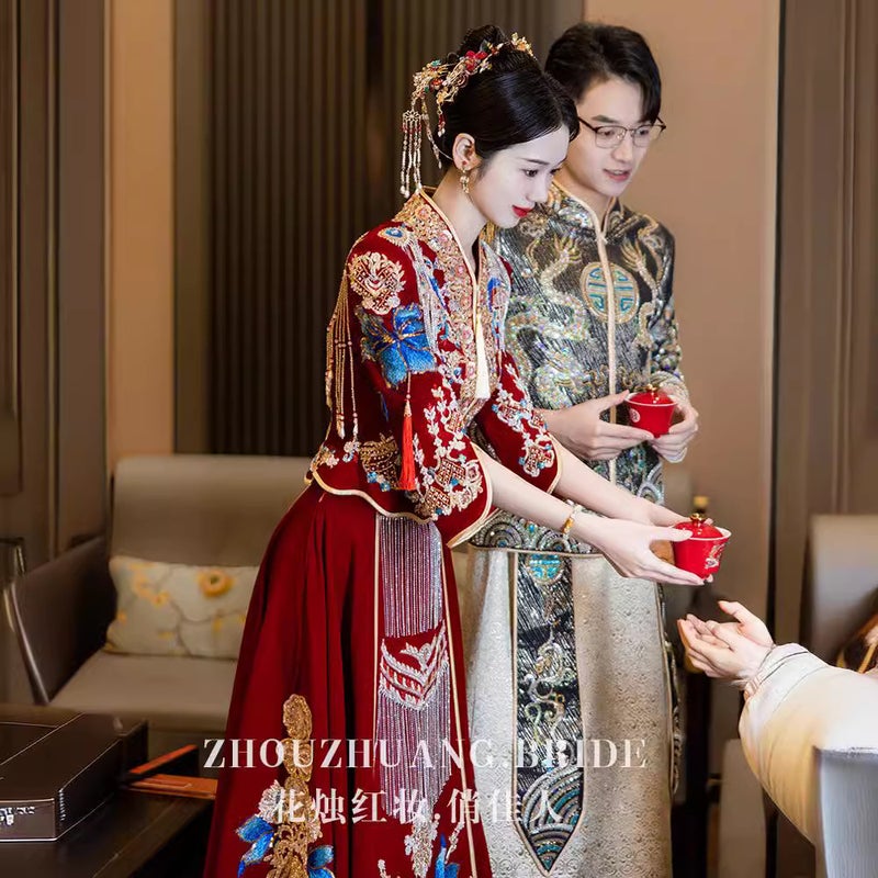 Heavy Industry Xiuhe Dress Bride Chinese Wedding Toast Dress Wedding Dress Show Kimono High-End - Image 4