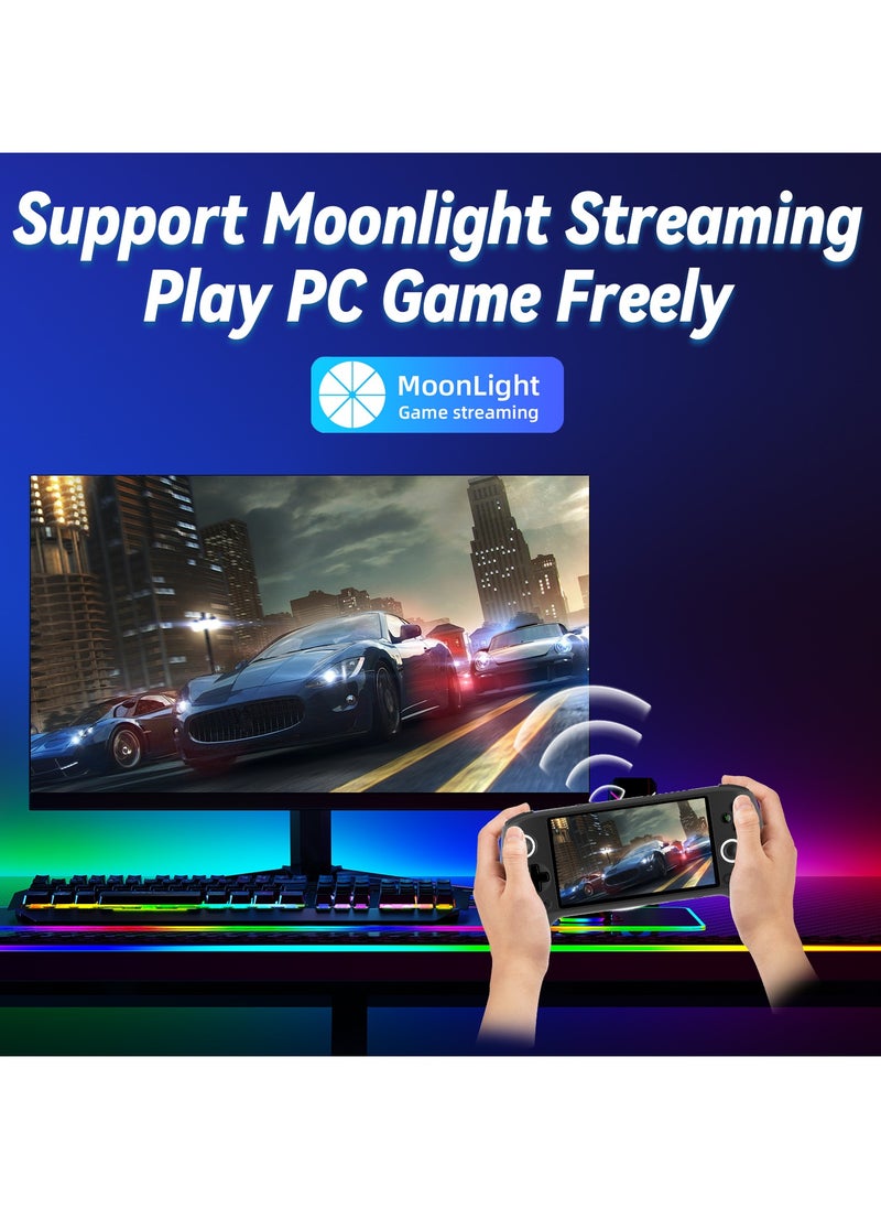 ANBERNIC  - ANBERNIC RG556 Handheld Game Console Unisoc T820 Android 13 5.48 inch AMOLED Screen 5500mAh WIFI Bluetooth Retro Video Players (Black 128G) - Image 1