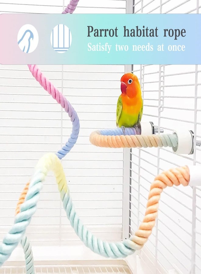 DINTSTYLE 3pcs Gradient Colorful Bird Rope Perch Stand,Bird Cage Climbing Rope Toys Accessories,Bendable Climbing,Parakeet Lovebirds Cockatiels Budgies Play (15.7'',23.6'',39.3''B2) - Image 4