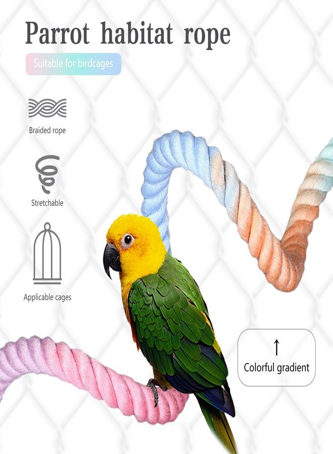DINTSTYLE 3pcs Gradient Colorful Bird Rope Perch Stand,Bird Cage Climbing Rope Toys Accessories,Bendable Climbing,Parakeet Lovebirds Cockatiels Budgies Play (15.7'',23.6'',39.3''B2) - Image 3
