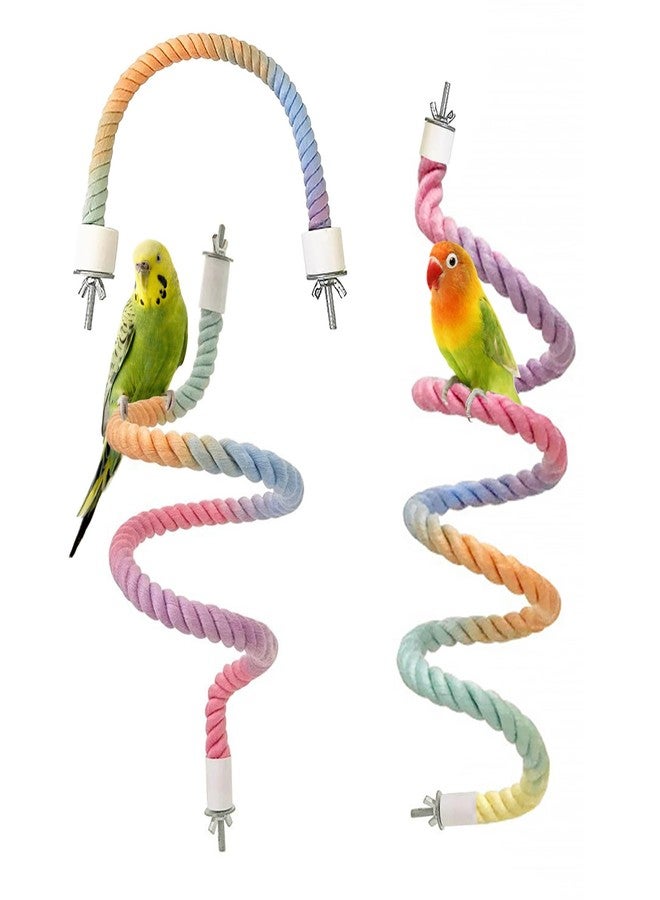 DINTSTYLE 3pcs Gradient Colorful Bird Rope Perch Stand,Bird Cage Climbing Rope Toys Accessories,Bendable Climbing,Parakeet Lovebirds Cockatiels Budgies Play (15.7'',23.6'',39.3''B2) - Image 1