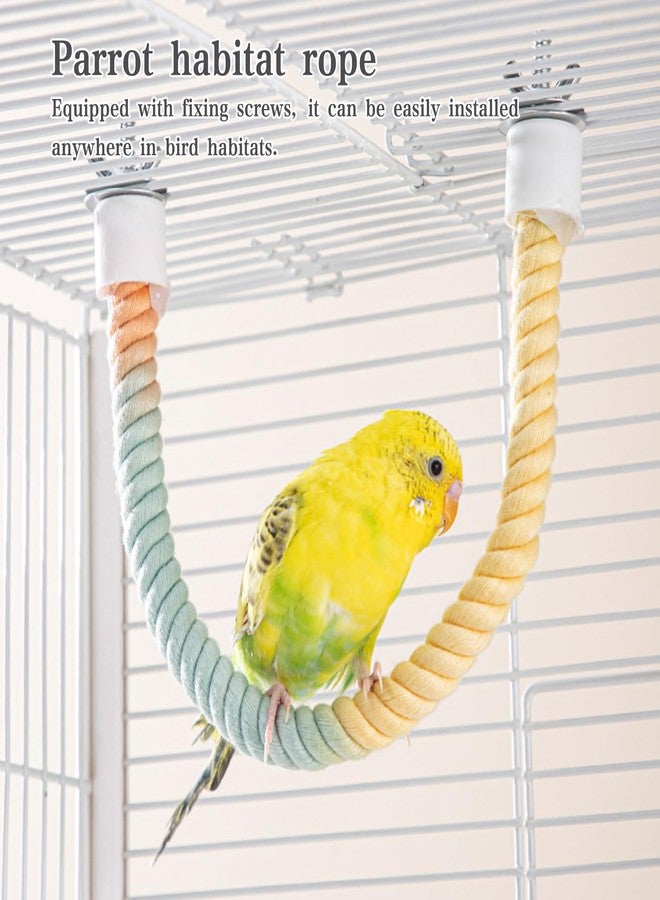 DINTSTYLE 3pcs Gradient Colorful Bird Rope Perch Stand,Bird Cage Climbing Rope Toys Accessories,Bendable Climbing,Parakeet Lovebirds Cockatiels Budgies Play (15.7'',23.6'',39.3''B2) - Image 5