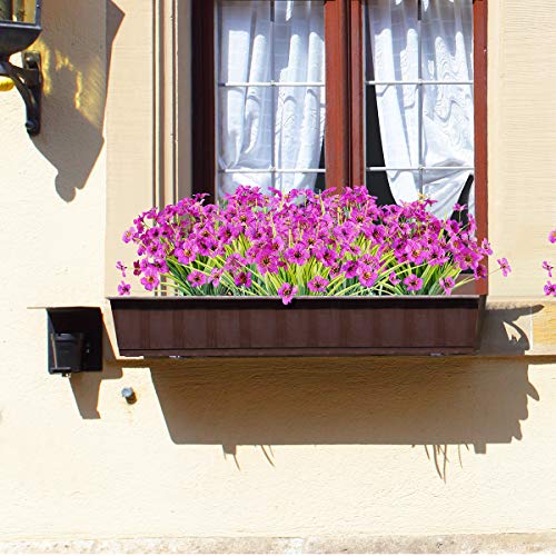 JEMONG 12 Bundles Artificial Flowers Outdoor UV Resistant Fake Flowers No Fade Plastic Plants Garden Porch Window Box Decorating (Purple) - Image 4