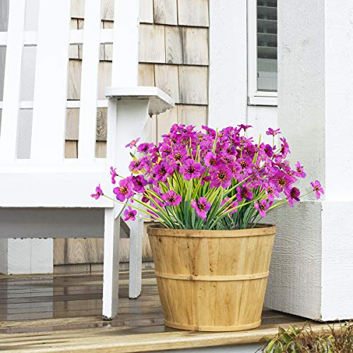 JEMONG 12 Bundles Artificial Flowers Outdoor UV Resistant Fake Flowers No Fade Plastic Plants Garden Porch Window Box Decorating (Purple) - Image 5