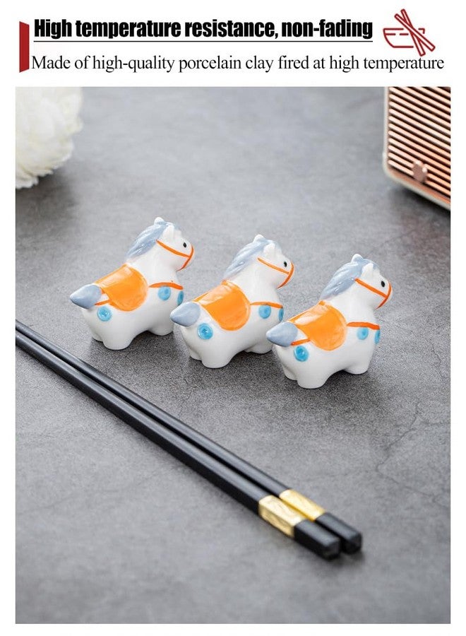 Vay Forwarg Ceramic Chopstick Rest Animal Series horse Chopstick Rest Desktop Ornaments Tableware Stand [Tang Dynasty horse] Station Ornaments Creative Gifts 4 Pieces - Image 4