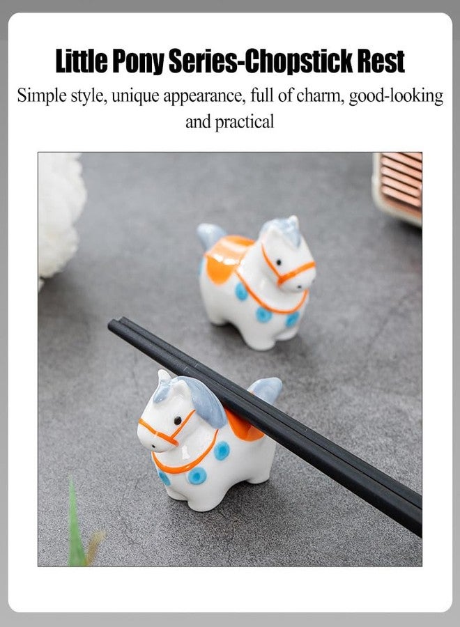 Vay Forwarg Ceramic Chopstick Rest Animal Series horse Chopstick Rest Desktop Ornaments Tableware Stand [Tang Dynasty horse] Station Ornaments Creative Gifts 4 Pieces - Image 3