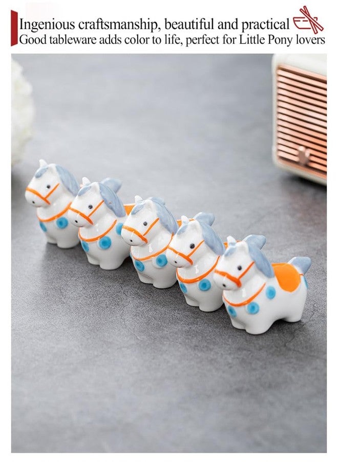 Vay Forwarg Ceramic Chopstick Rest Animal Series horse Chopstick Rest Desktop Ornaments Tableware Stand [Tang Dynasty horse] Station Ornaments Creative Gifts 4 Pieces - Image 5