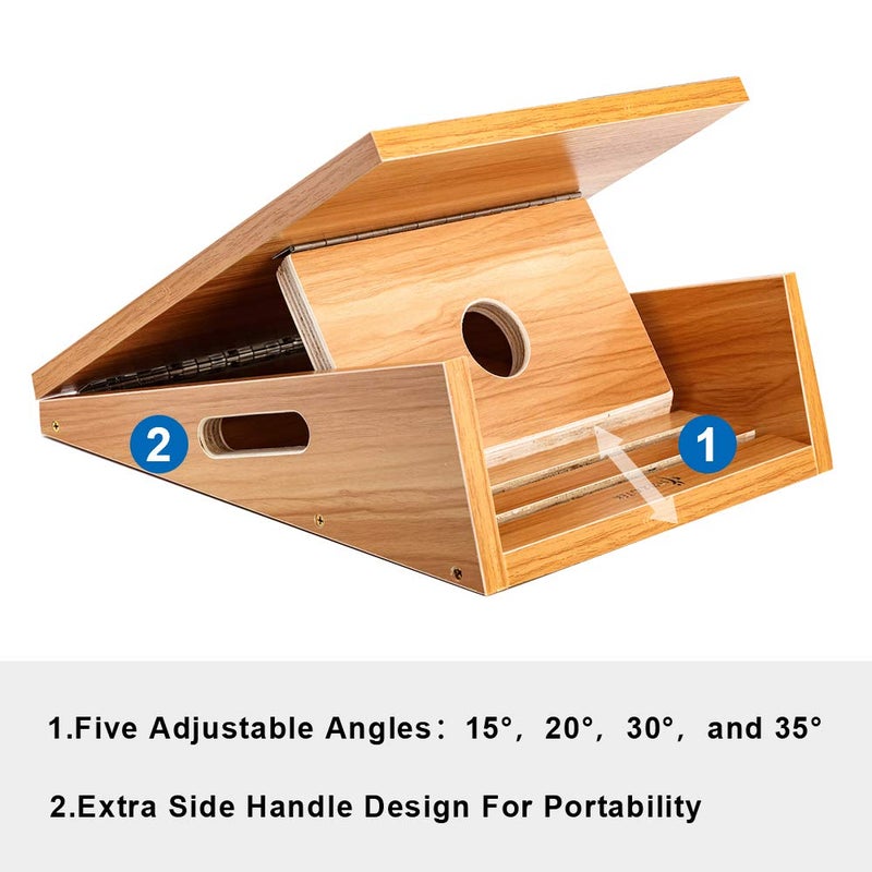 StrongTek Extra Large Wooden Slant Board, Adjustable Incline Board and Calf Stretcher, Stretch Board, Extra Side Handle 16 X 18 Inches, 5 Positions (500 LB Capacity) - Image 5