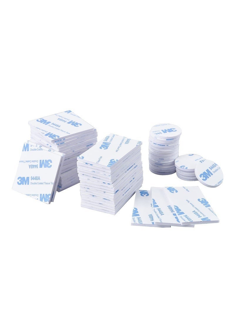 3 M 100 Pcs Double Sided Tape Strong Heavy Duty Waterproof Tape Adhesive Foam Pad Tape for Holding Picture, Walls Picture, Light, Hooks, Home, Office, Square & Round, 40×40mm - Image 2