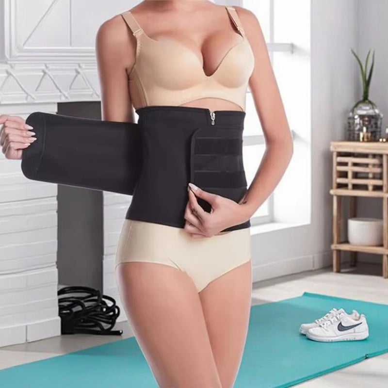 Bluejw Women's Neoprene Waist Trainer - Hot Slimming Waist Trimmers for Fitness, Sports & Body Shaping - Velcro Zipper Closure - Image 2