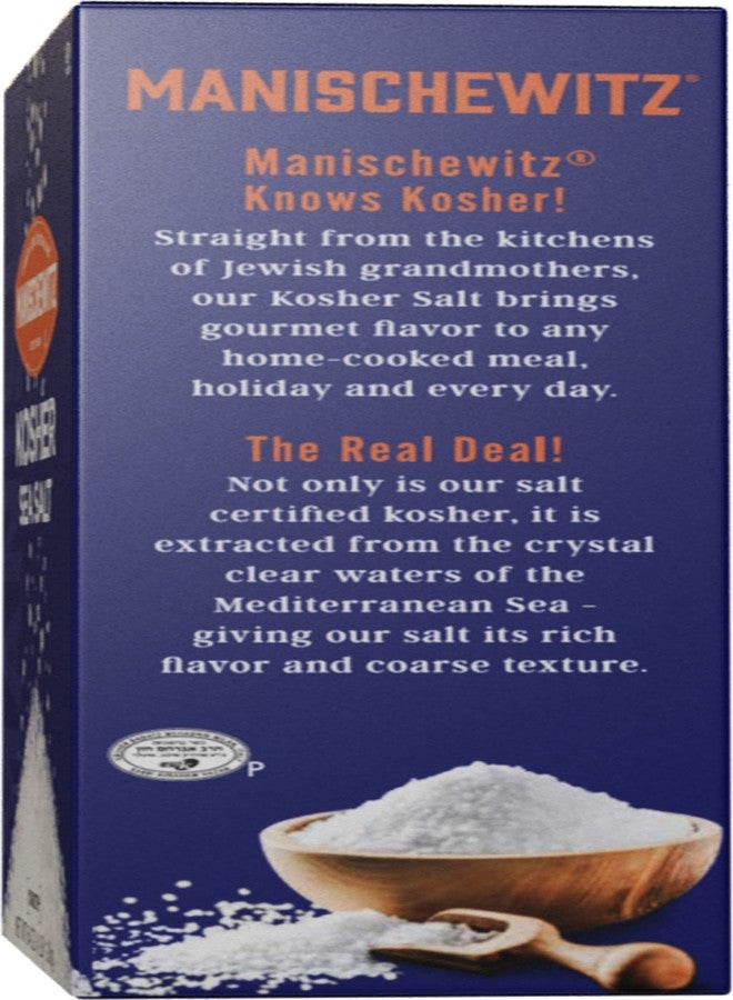 Manischewitz Natural Bulk Kosher Salt, 4lb (2 Pack) 100% Coarse Sea Salt from Sicily Italy | Iodine Free | No Additives or Fillers | The Perfect Salt Grinder Refill | 25% more than 3lb Kosher Salt Box - Image 2