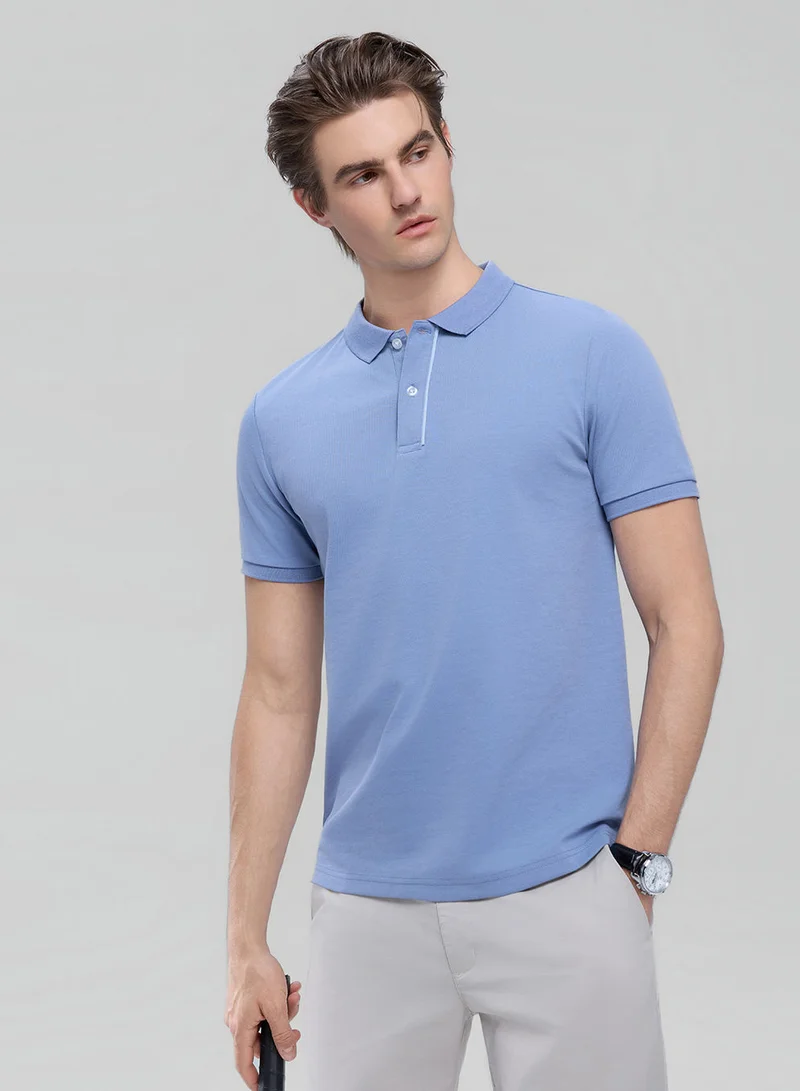 Men Slim Cotton Nylon Pique Polo
