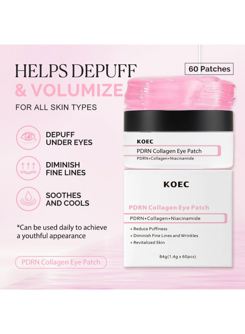 ك أو إي سي الكولاجين الجفن تصحيح 60 قطعة ، مرطب النيكوتين ، يرطب الجفن ، يزيل الخطوط الدقيقة ، Ssmoothly إصلاح جلد العين ، مرطب العين ، مرطب العين ، مرطب العين - Image 2
