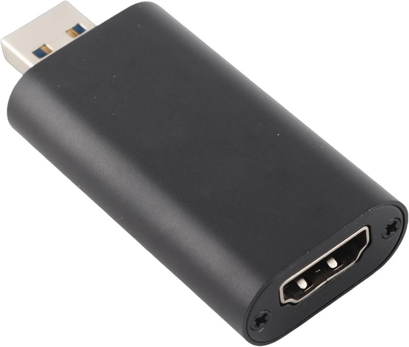 بطاقة التقاط الفيديو والصوت عالية الوضوح، جهاز تحويل HDMI إلى USB 2.0، بطاقة التقاط محمولة بإدخال 4K وإخراج 1080P مع هيكل من سبائك الألومنيوم للبث المباشر والألعاب والتعليم (أسود) - Image 1