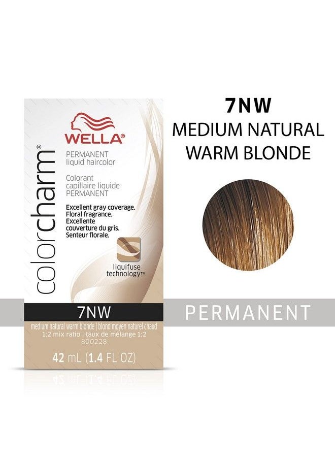 WELLA Color Charm - Wella Colorcharm Permanent Liquid Hair Color For Gray Coverage 7Nw Med Natural Warm Blonde - Image 1