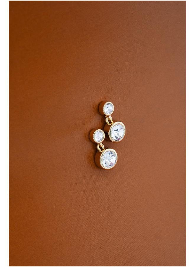 Karen Millen - Crystal Dot Drop Earring - Image 1