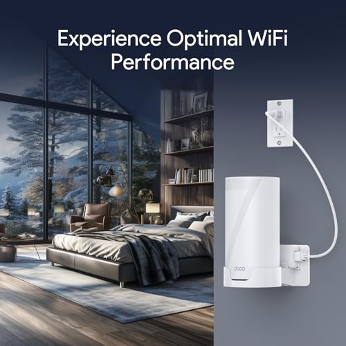 XLTTYWL Deco WiFi 7 Wall Mount Kit, Deco B25-Outdoor/BE65-5G/BE75/BE85/BE95/BE17000/BE22000/BE33000 Router Mount Bracket for TP Decos 7 Tri-Band WiFi 7 Mesh System (White, 1 Pack) - Image 3