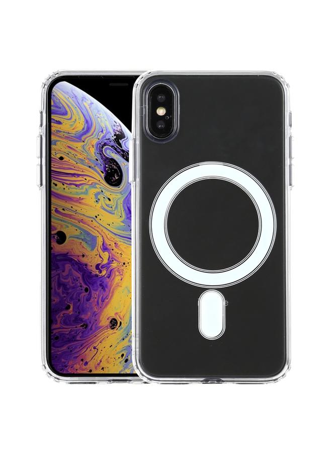S-TOP Case For iPhone X / XS Magsafe Case Simple Magnetic Ring All-inclusive Clear Crystal Acrylic PC +TPU Shockproof Case - Image 2