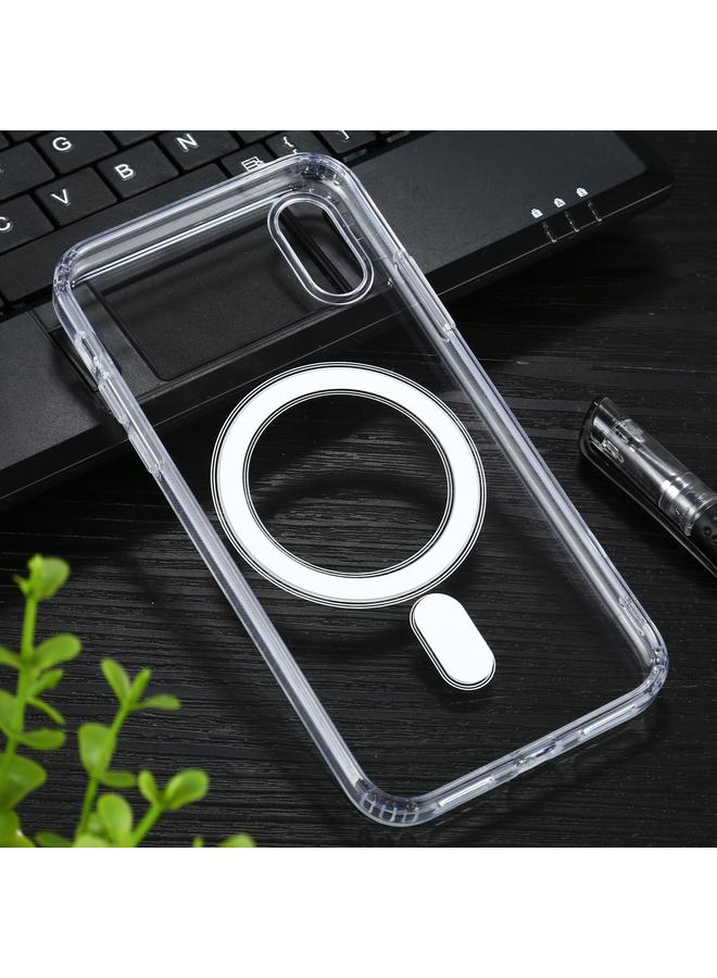S-TOP Case For iPhone X / XS Magsafe Case Simple Magnetic Ring All-inclusive Clear Crystal Acrylic PC +TPU Shockproof Case - Image 3
