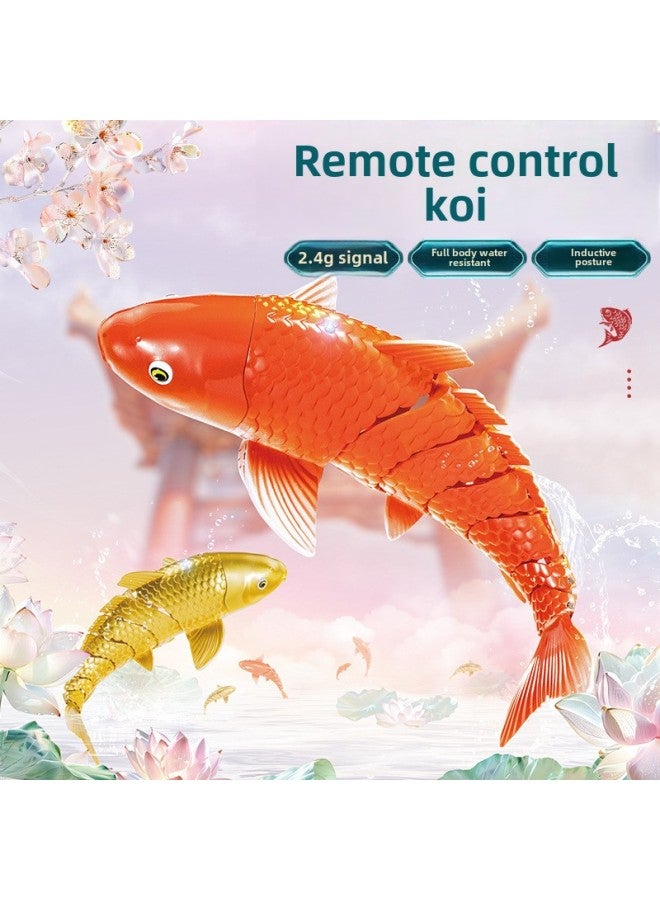 Remote Control Koi Electric Water Can Swing Water Spray Water Remote Control Boat Children Swimming Outdoor Boy Toys-Color:(2.4g) Water Remote Control [red Koi Fish] (fish Bag 3.7v 500mah Soft Pack Battery)-Specification:[standard Single Battery 30 Minutes]  - Image 2