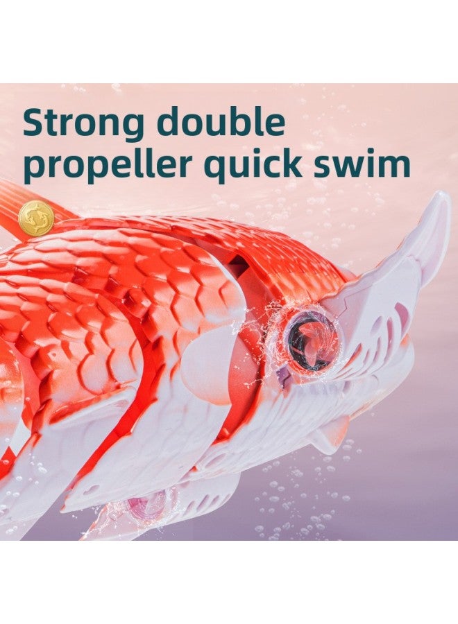 Remote Control Koi Electric Water Can Swing Water Spray Water Remote Control Boat Children Swimming Outdoor Boy Toys-Color:(2.4g) Water Remote Control [red Koi Fish] (fish Bag 3.7v 500mah Soft Pack Battery)-Specification:[standard Single Battery 30 Minutes]  - Image 5