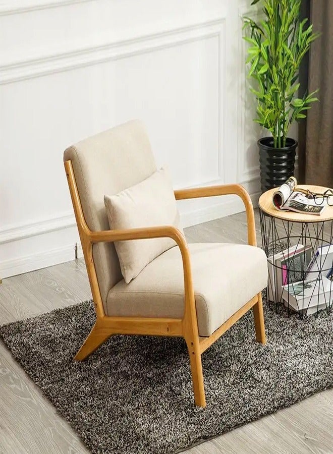 fashionhome Multifunction Mid Century Modern Armrest Side Upholstered Accent Chair Cushioned Sofa Chair Retro Chair with Arm for Office Reception Hall Living Room Garden Balcony Yard Poolside 60x73x70 cm - Image 3