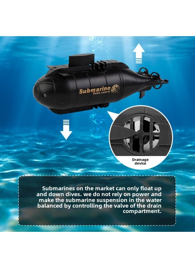 Submarine Toy Artificial Explosion Models Mini Remote Control Submarine Four-six-way Toy Boat Electric Model Leisure Cattle Toy-Color:Lake Blue  - Image 3