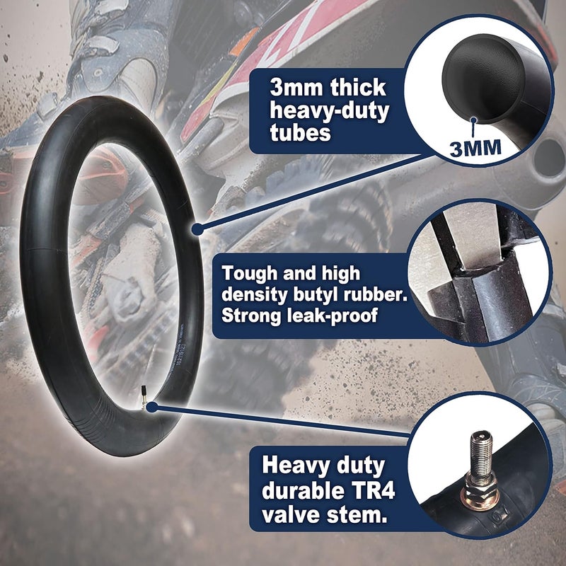 PIVOTRAX Heavy Duty Motorcycle Tube 90/90-21 (3.00 X 21) - 3mm Thick - TR4 Valve - Image 4