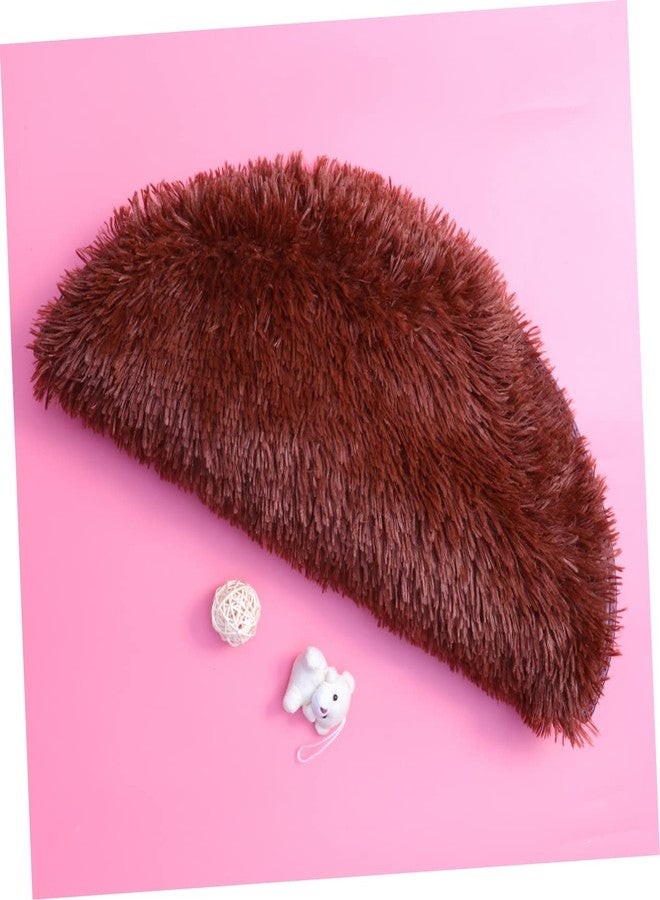 INOOMP Plush Round Pet Cushion for Dogs Warm Indoor Dog Pad Coffee Color for Autumn and Soft and Cozy for All - Image 5