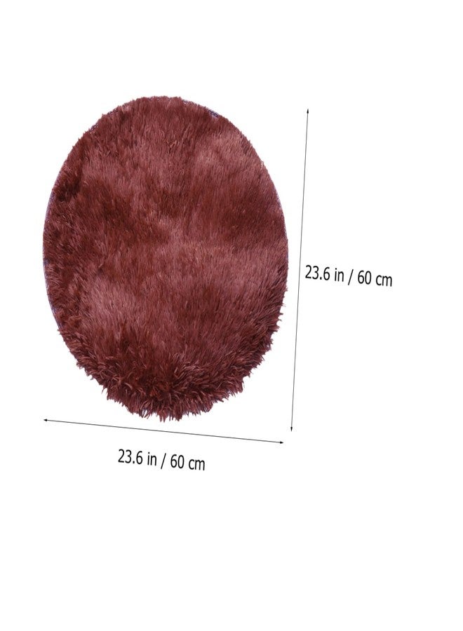 INOOMP Plush Round Pet Cushion for Dogs Warm Indoor Dog Pad Coffee Color for Autumn and Soft and Cozy for All - Image 2