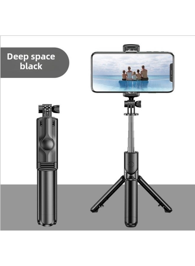 Mobile Phone Bluetooth Selfie Stick GOPRO Sports Camera Gimbal Bluetooth Remote Control Camera With Tripod Live Broadcast Bracket-Color:S03-Black  - Image 1