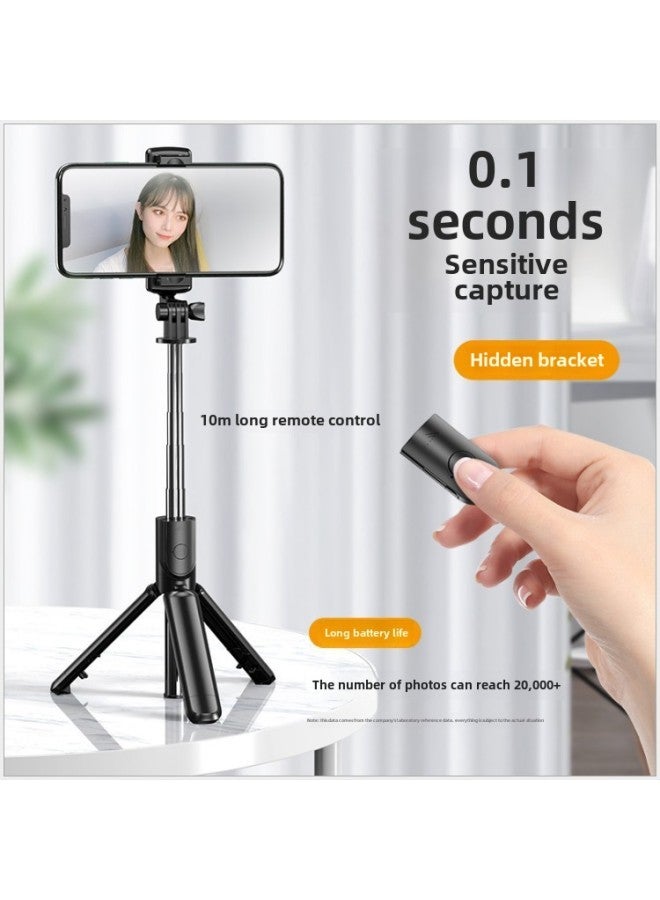 Mobile Phone Bluetooth Selfie Stick GOPRO Sports Camera Gimbal Bluetooth Remote Control Camera With Tripod Live Broadcast Bracket-Color:S03-Black  - Image 3
