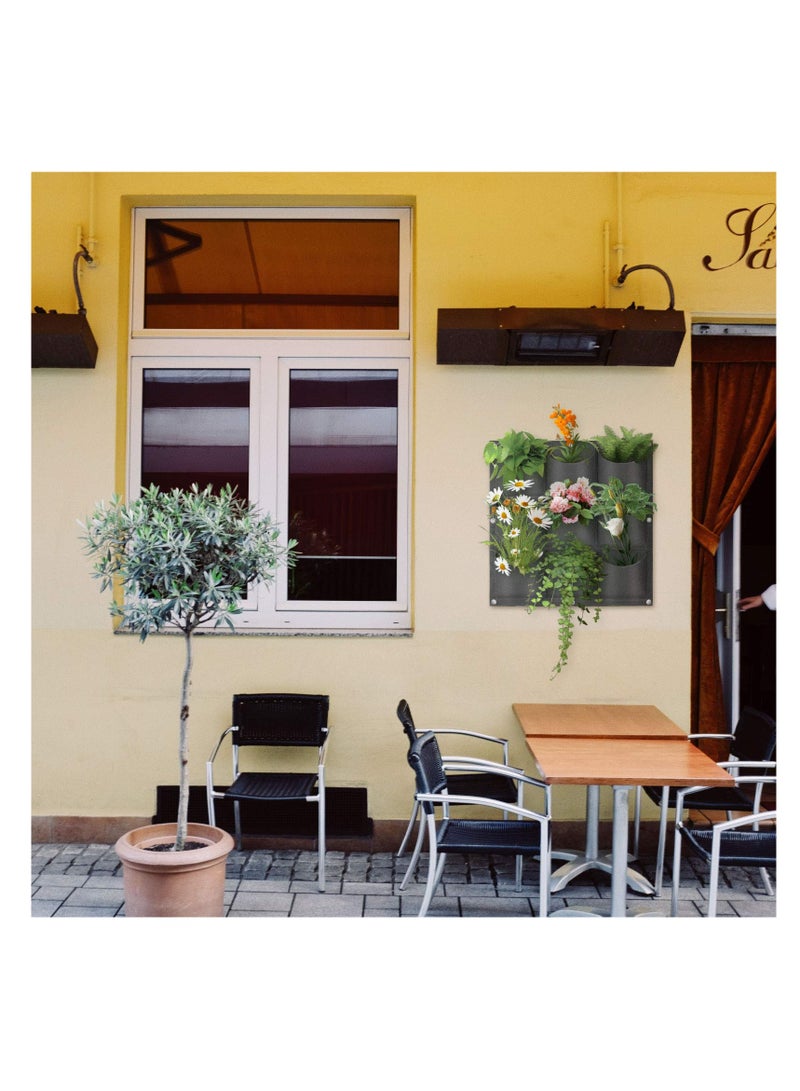 ماركة غير محددة Hanging Planting Bags, 9 Pockets Hanging Vertical Wall Planter Wall Mounted Grow Bag Outdoor Indoor Gardening Vertical Greening Flower Container, Storage Bags (0.5*0.5m)  - Image 4