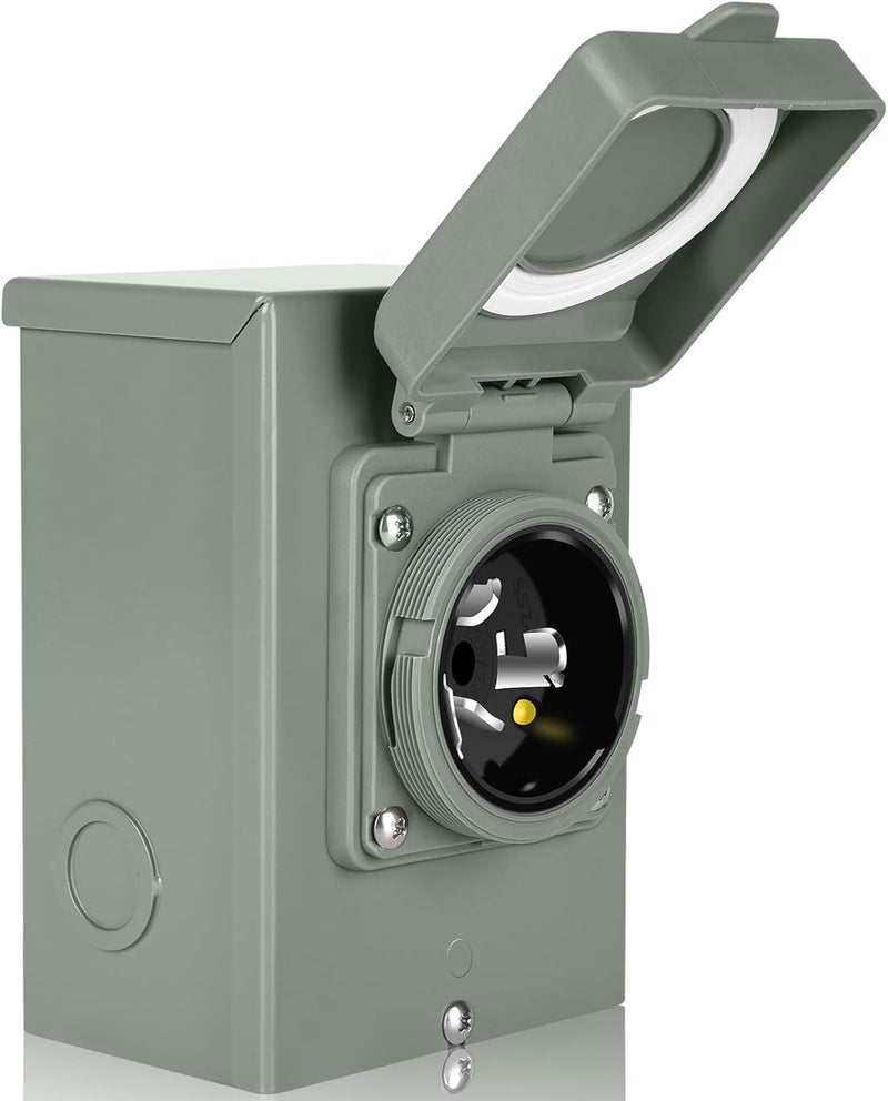 WELLUCK 50 Amp Generator Inlet Box - NEMA SS2-50P Power Inlet Box for 3R 3-Prong Generator Cord, 125/250V, 12500W Weatherproof Outdoor 50a Power Inlet Box - ETL Listed, Best Partner in Emergencies - Image 1