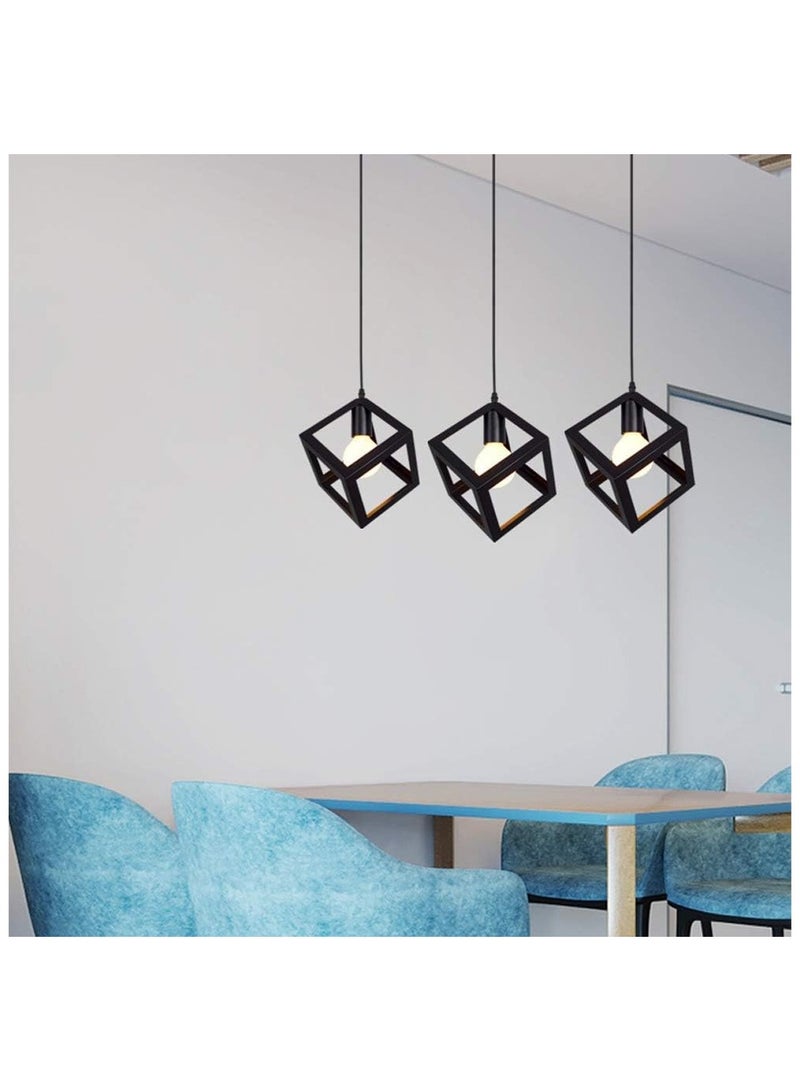 Arabest Modern Chic Pendant Lights,Creative Black Iron Ceiling Lamp,Geometry Design Art Hanging Lamp for Living Room Kitchen Island Bedroom Suspension Chandeliers Lighting  - Image 3