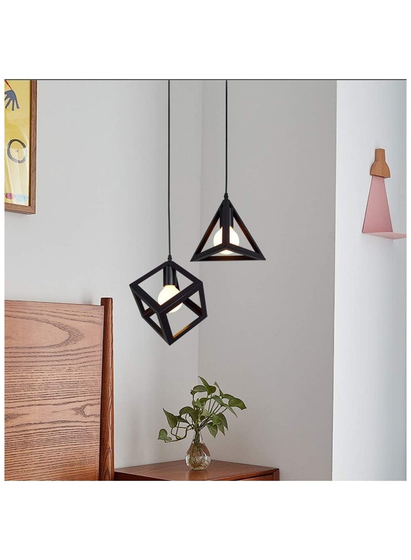Arabest Modern Chic Pendant Lights,Creative Black Iron Ceiling Lamp,Geometry Design Art Hanging Lamp for Living Room Kitchen Island Bedroom Suspension Chandeliers Lighting  - Image 5
