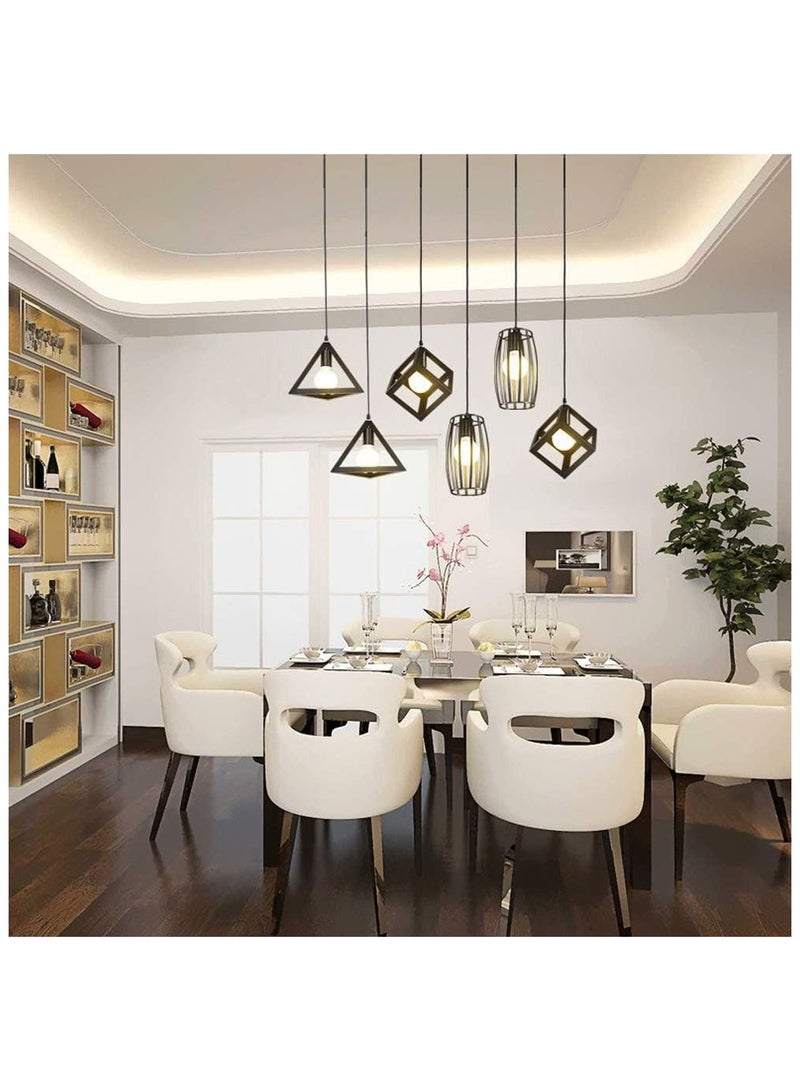 Modern Chic Pendant Lights,Creative Black Iron Ceiling Lamp,Geometry Design Art Hanging Lamp for Living Room Kitchen Island Bedroom Suspension Chandeliers Lighting