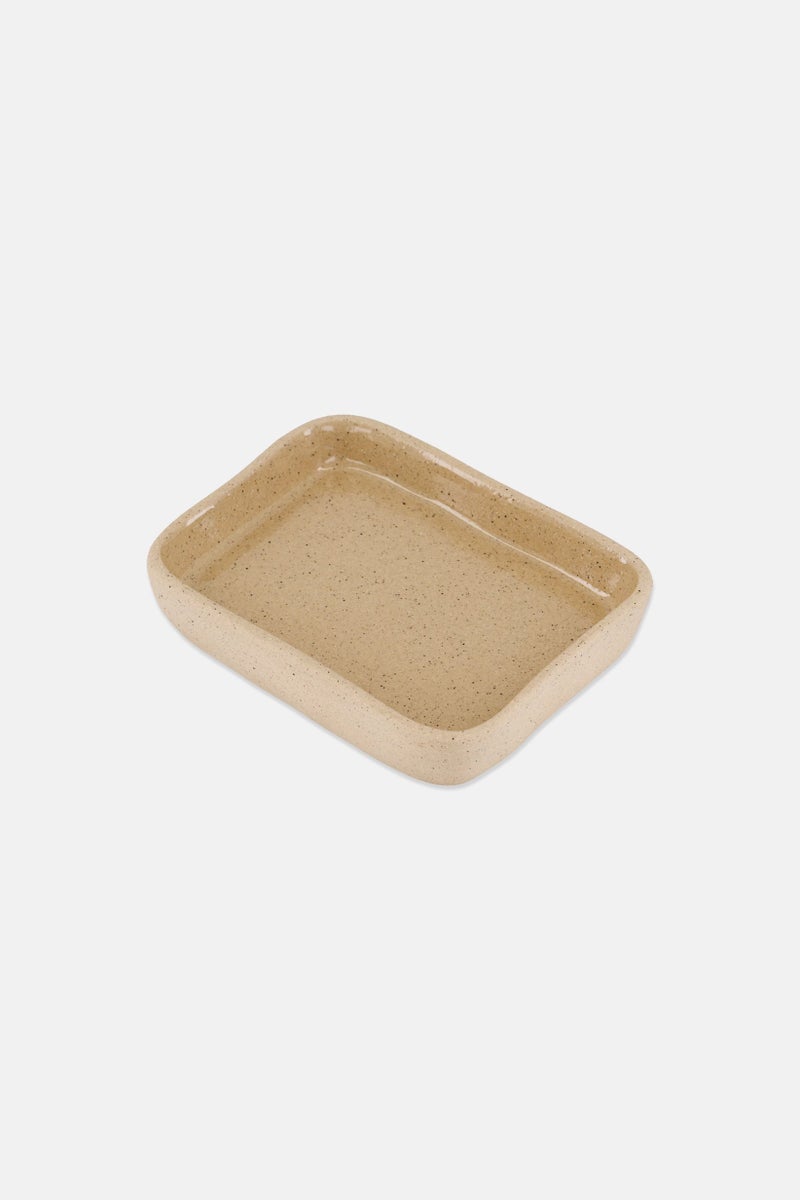 Muy Mucho Stoneware Soap Holder 13,5 x 9,5 x 2,8 cm, Tan  - Image 3