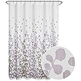 MAYTEX Maytex Sylvia Printed Faux Silk Fabric Shower Curtain, Purple - Image 1