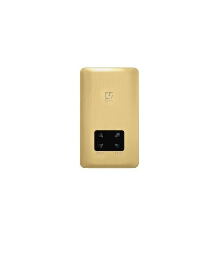 شنايدر إلكتريك Schneider Electric GGBL7090BSBS Lisse - مقبس ماكينة حلاقة - 2 عصابة - 115/230 فولت من الساتان النحاسي مع الجزء الداخلي الأسود  - Image 1